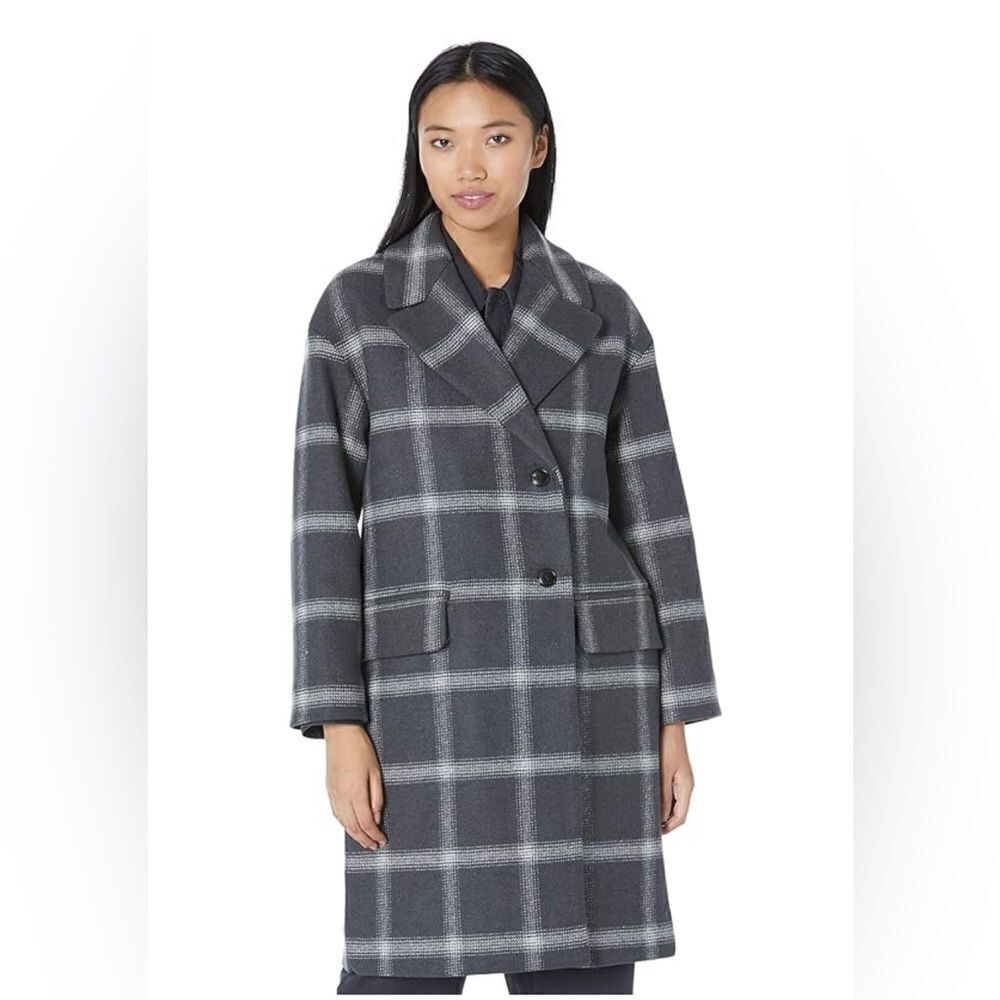 MADEWELL windowpane Hayden plaid trench Coat. NWT. XS - Picture 2 of 11